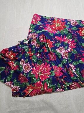 Oscar De La Renta Vintage 80s House Dress Housecoat Floral Red Blue Pink Green